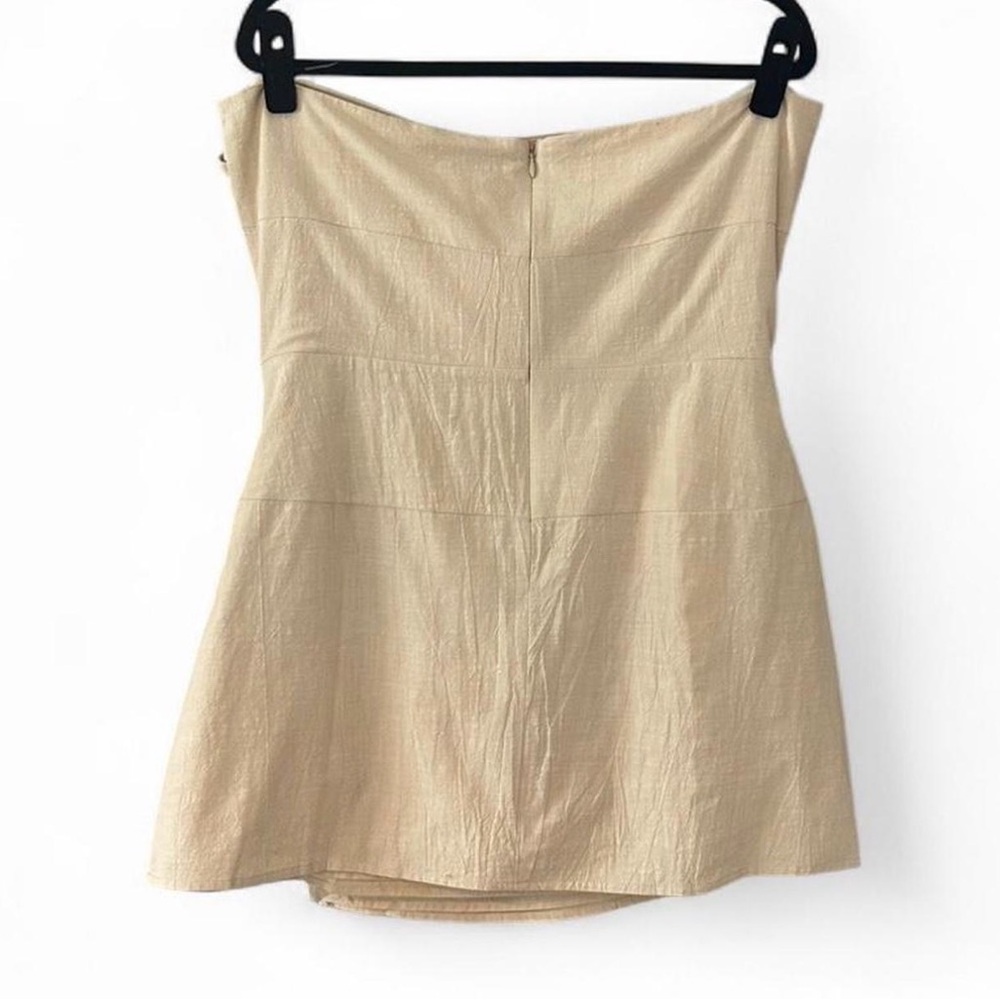 🆕 NWT! SABO Bandera strapless mini dress in beige - Picture 6 of 9